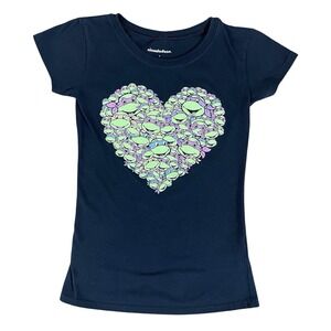Nickelodeon T-Shirt Teenage Mutant Ninja Turtle Heart Shape Girls Size Small EUC
